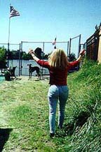 Halt : Karen and her dog, Sepp demonstrate effective Dog Training